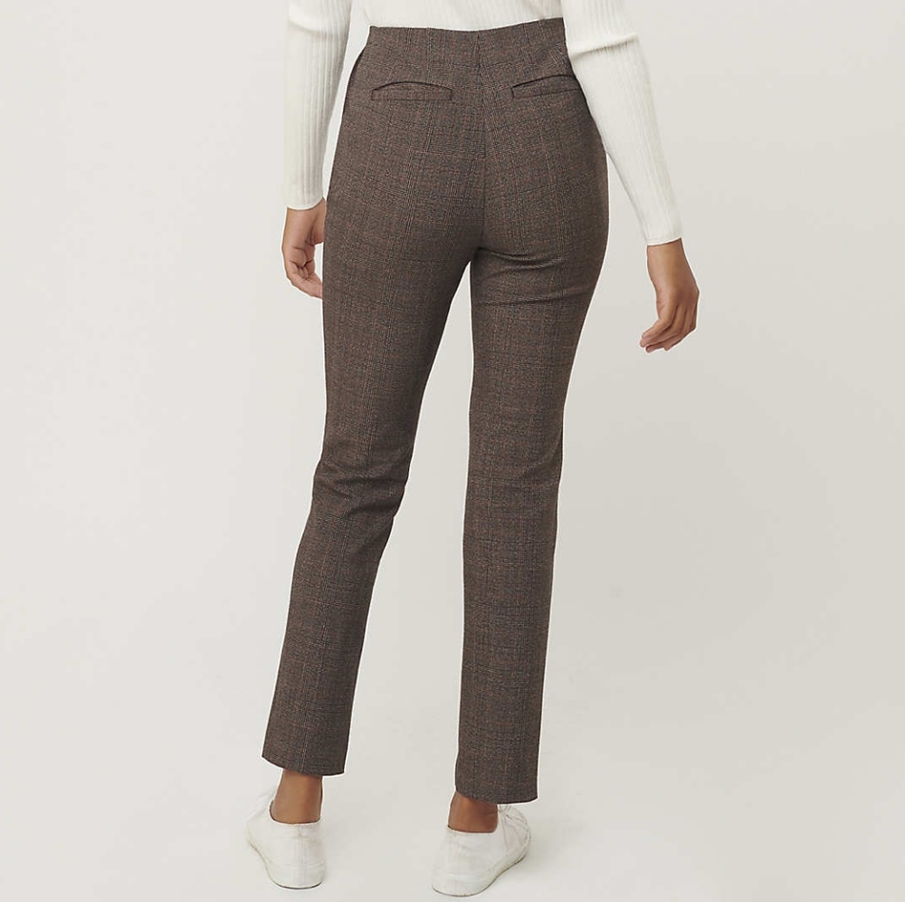 LOFT slim tailored high waist ankle length dress pants, 33", brown - Picture 3 of 11